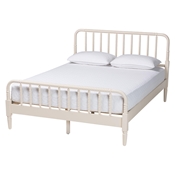 Baxton Studio Braith Farmhouse Ivory Spindle Wood King Size Platform Bed